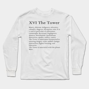 The Tower Tarot Arcana meaning Long Sleeve T-Shirt